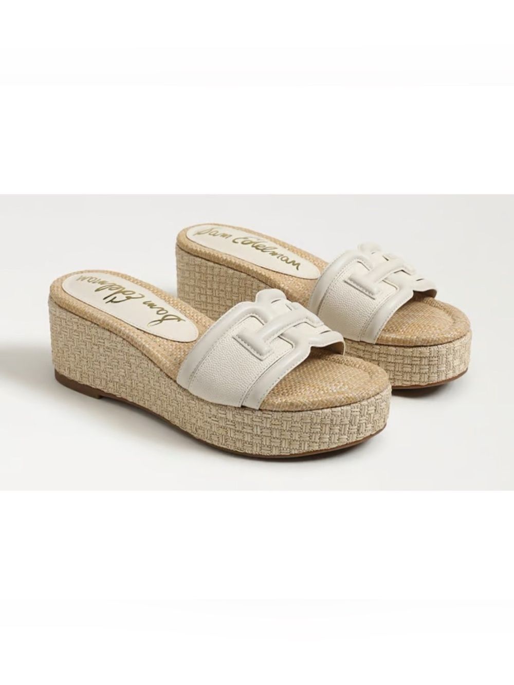Sam Edelman Pauleena Espadrille Sandals in Modern Ivory Leather Size 8